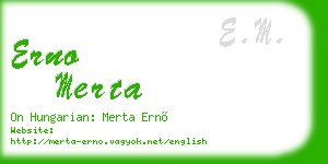 erno merta business card
